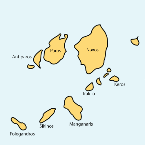 Karte Naxos