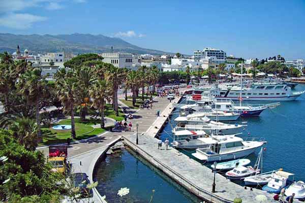 Kos Festung Neratzia Blick auf die Promenade