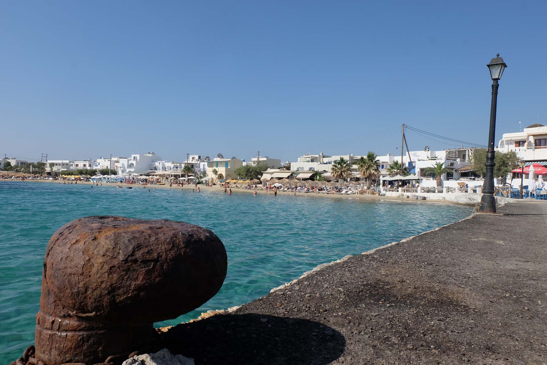 Impressionen Agia Anna, frischer Octopus, Fischerhafen, Strand und Meer