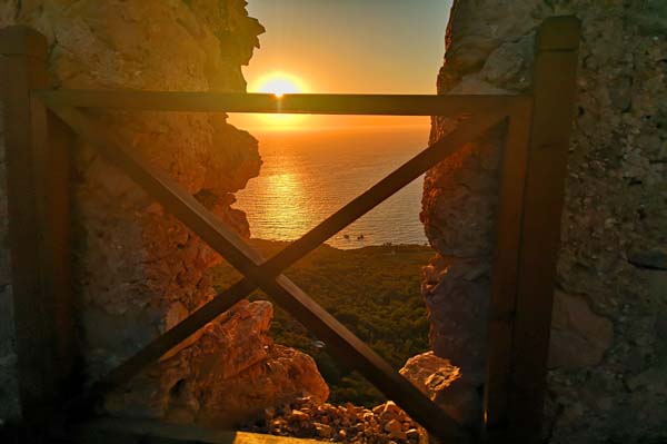 Monolithos Sonnenuntergang