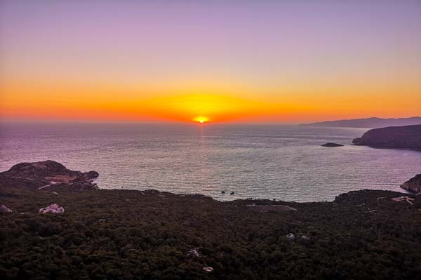 Monolithos Sonnenuntergang